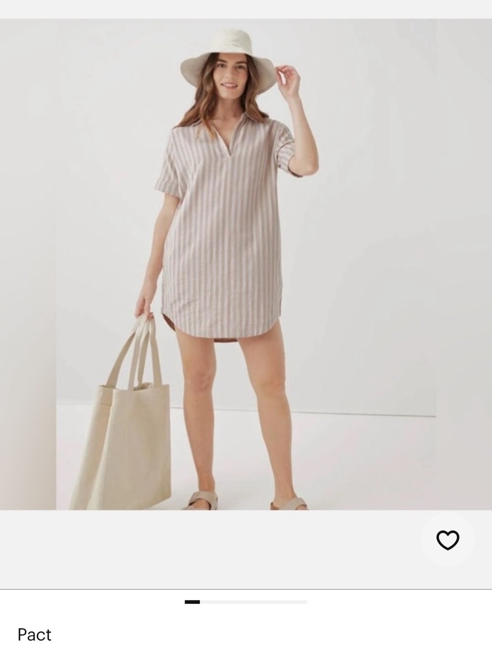 Pact striped tunic dress